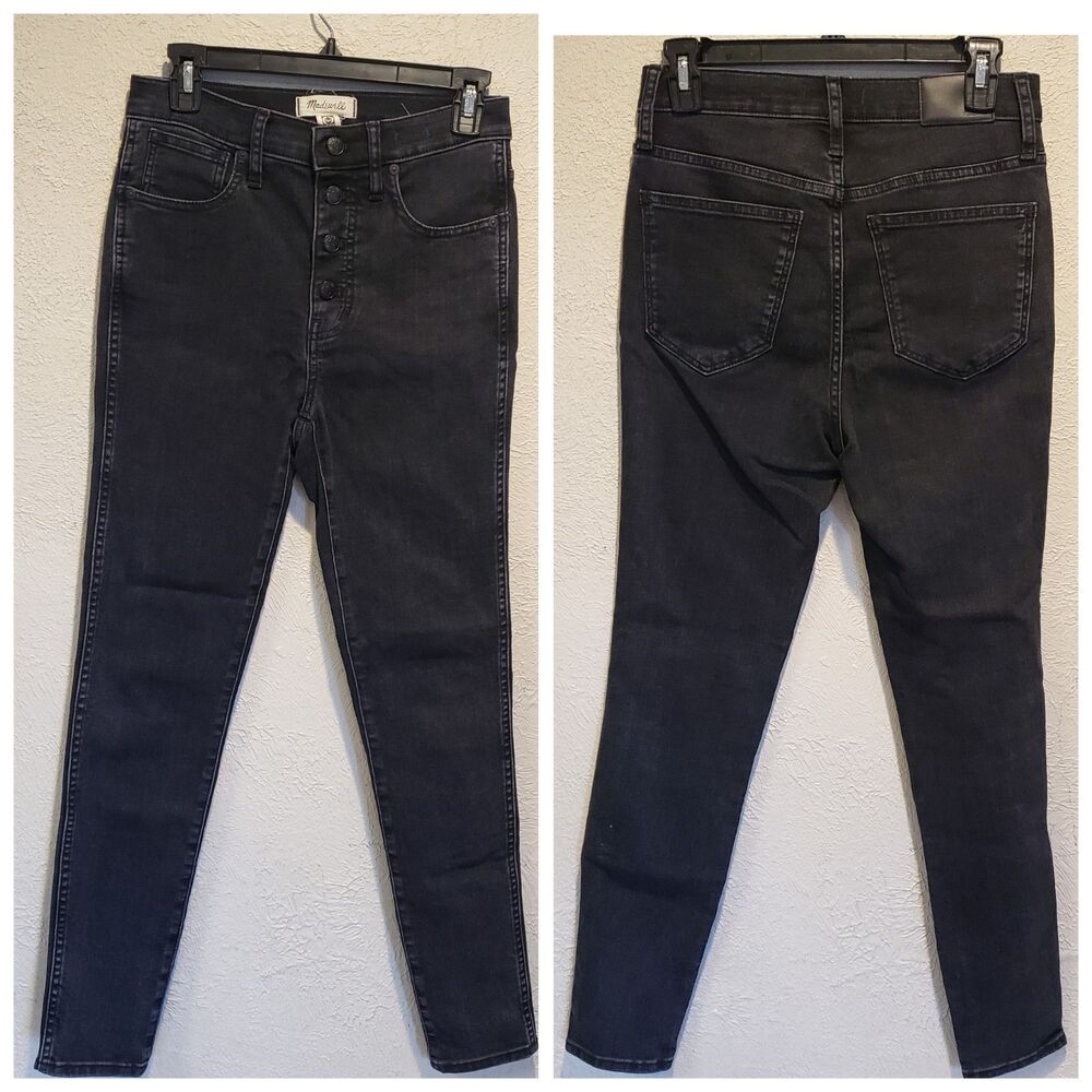 Madewell Women's Size 27 10" High Rise Skinny Black Ankle Jeans